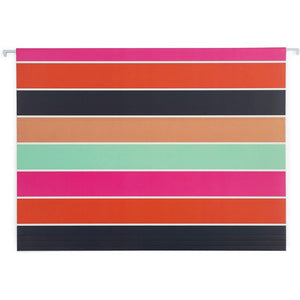 Hanging File Folders Decorative, Bright Stripe Letter Size (9.25 x 11.75 in, 12 Pack)
