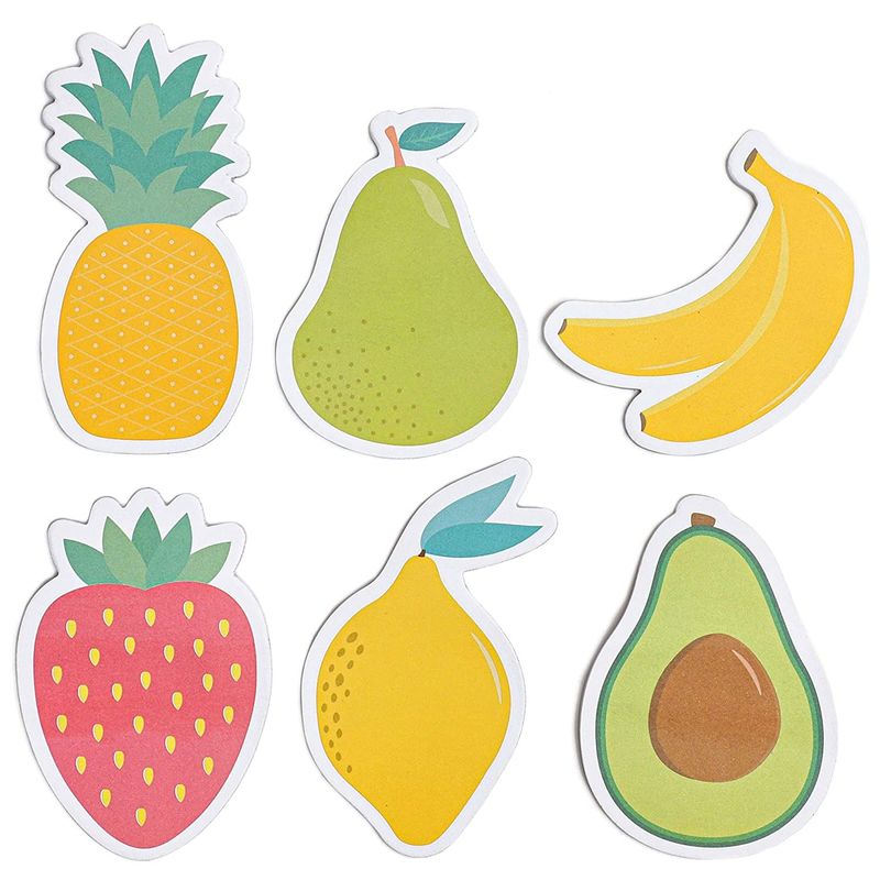 Fruit Shaped Sticky Notes (2.5 x 3.5 in, 6-Pack, 20 Sheets Per Pack)