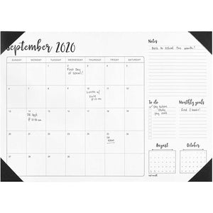2020-2021 Academic Calendar Desk Blotter Pad, 18 Month Planner (White, 17 x 12 in)