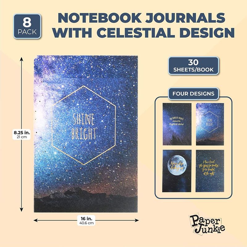 12 Pack Kraft Paper Notebook, Blank Lined Journal Black Cover (5.5x8 i –  Paper Junkie