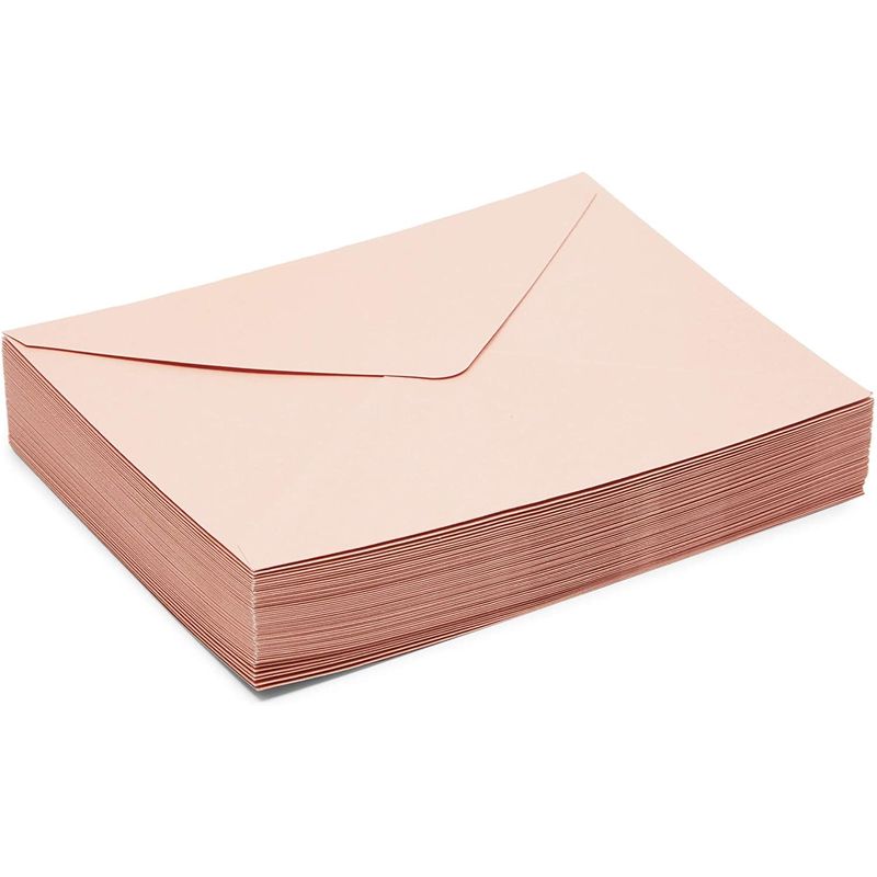 Rose Gold Blush Pink Elegant Modern Wedding 5x7 Envelope