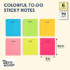 Small to Do List Sticky Notepads, Neon Colors (3 x 3.5 Inches, 6 Pack)