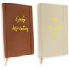 2 Pack Inspirational Faux Leather Notebook Journal, Kraft Lined Pages, 5.4x8.3