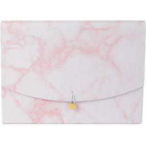 Expanding File Folder with 10 Pockets, Pink Marble (Letter Size)