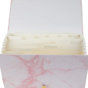 Expanding File Folder with 10 Pockets, Pink Marble (Letter Size)