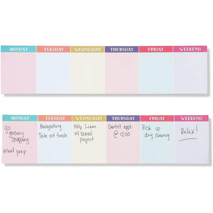 Horizontal Weekly Planner Sticky Notepad (11.8 x 2.75 in, 2 Pack)