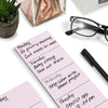 Vertical Weekly Planner Sticky Notes (Pink, 3 x 11 Inches, 2 Pack)
