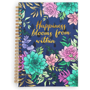 Gold Foil Succulent Spiral Bound Journal Notebooks (8.25 x 6.15 in, Set of 2)