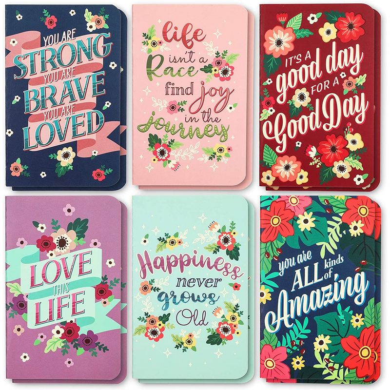 Motivational Pocket Travel Journals, Lined Notebooks (5.25 x 3.25 In, 12 Pack)