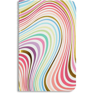 Rainbow Gold Foil Swirl Dot Journal Pocket Notebook, 32 Sheets (3.5 x 5.5 In, 6 Pack)