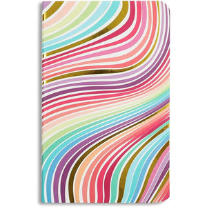 Rainbow Gold Foil Swirl Dot Journal Pocket Notebook, 32 Sheets (3.5 x 5.5 In, 6 Pack)