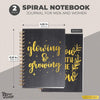 Motivational Spiral Notebooks, Gold Foil Journals (5.25 x 8.25 in, 2 Pack)