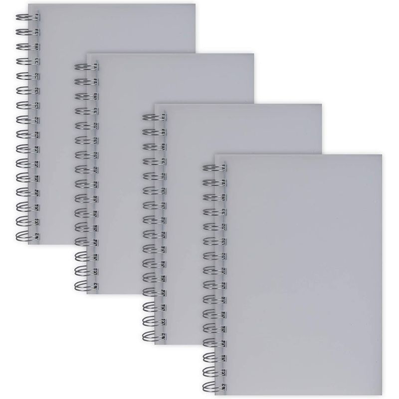 Blank Spiral Notebooks, 80 Sheets, Unlined (5.7 x 8.3 in, 4 Pack)