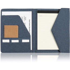 Blue Portfolio Folder, Business Padfolio Binder (12.5 x 10 in)