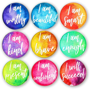 Inspirational Glass Refrigerator Magnets for Locker, Bulletin Board (1.5 in, 9 Pieces)