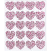 Glitter Heart Stickers, Hot Pink (1.5 Inches, 200 Pieces)