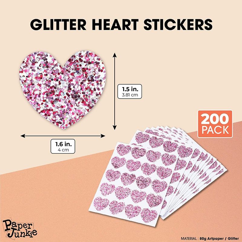 Valentine's Day Heart roll Stickers, 500 pcs Cute Colorful Heart