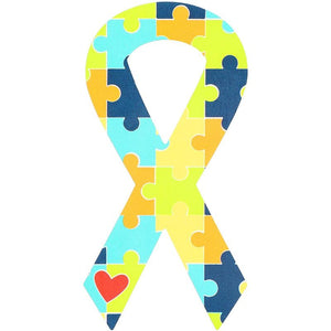 Autism Awareness Ribbon Stickers Roll (1.5 x 3 in, 500 Stickers)