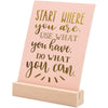 Inspirational Quote Desk Posters Cards with Wooden Stand (21 Pieces, 4.9 x 6.75 In.)
