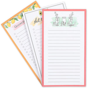 Magnetic to Do List Notepads, Grocery Lists for Fridge (4.25 x 7.5 in, 3 Pack)