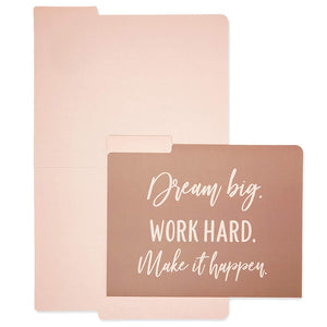 12 Pack Decorative File Folders, Letter Size for Women, Cute Earth Tone Aesthetic Office Supplies with Inspirational Sayings, 1/3 Cut Tabs (11.5 x 9.5 In)