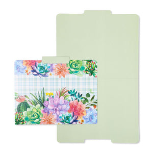 Decorative File Folders, Cactus Succulents, 1/3 Cut Tab, Letter Size (12 Pack)