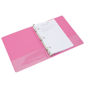 6 Pack Mini Pink 3 Ring Binder for 5.5 x 8.5-Inch Paper, 1-Inch Round Rings, School and Office Supplies