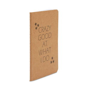 Small Kraft Notebook Journals, Motivational Quotes, 80 Pages (6 Designs, 12 Pack)