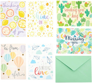 Blank Thinking of You Cards with Green Envelopes (5 x 7 Inches, 36 Pack)