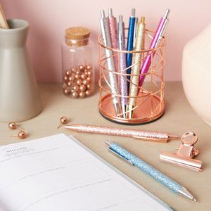 8 Pack Sparkle Pens, Glitter Metal Retractable Ballpoint Gift Set for Women & Office (Black Ink)