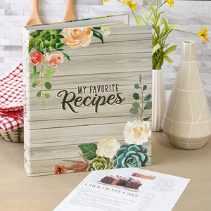 3 Ring Binder For Recipes with 12 Divider Tabs, 2-Sided Pocket, and 2 Sets of Sticker Sheets (10 x 11.5 In)