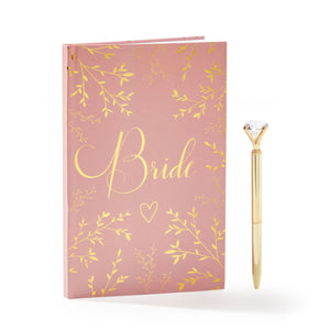 Wedding Planner Book and Pen Set, Notebook for the Bride (Pink and Gold Foil)