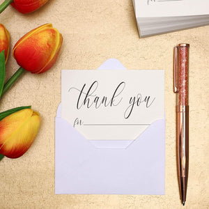 Mini Blank Thank You Gratitude Note Cards with Envelopes (3.7 x 2.5 In, 48 Pack)