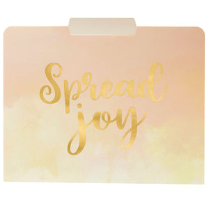 12 Pack Decorative File Folders, Letter Size for Women, Cute Pastel File Folders with Inspirational Quotes in Gold Foil Print, 1/3 Cut Tabs, (11.5 x 9.5 In)