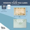 48 Pack From the New Mr and Mrs Wedding Thank You Cards with Teal Envelopes Included (4x6 in)