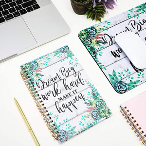 Spiral Journal Notebook and Mouse Pad Set, Dream Big, Work Hard, Make It Happen (3 Pieces)