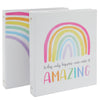 2 Pack Rainbow 3 Ring Binder, 1inch Round Rings and 175 Sheet Capacity (Watercolor)