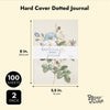 Dotted A5 Hard Cover Journal Notebook for Writing, Floral (5.5 x 8 In, 2 Pack)