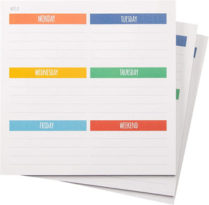 Weekly Paper Planner to Do Memo Mousepad (7.5 x 7.5 in, 3 Pack)