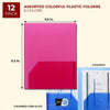 Paper Junkie 12-Pack Semi Transparent Pocket Folders, 9.5 x 11.5 Inches, 6 Assorted Colors