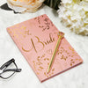 Wedding Planner Book and Pen Set, Notebook for the Bride (Pink and Gold Foil)