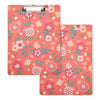 6 Pack Clipboards with Low Profile Clip and Hook, Letter Size Paper Storage, 6 Floral Designs (9x12 In)