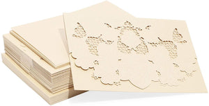 Laser Cut Ivory Lace Blank Invitations with Envelopes, 5 x 7.25 Inches (Set of 24)