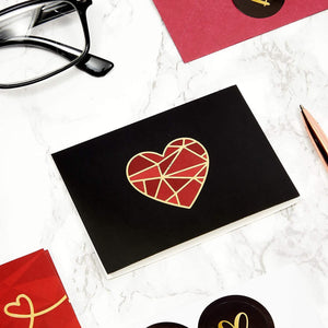 Mini Valentine's Cards with Envelopes and Stickers, 6 Designs (24 Pack)