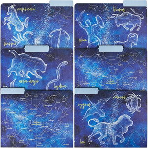 Zodiac Constellation File Folders, Letter Size (9.5 x 11.5 Inches, 12-Pack)